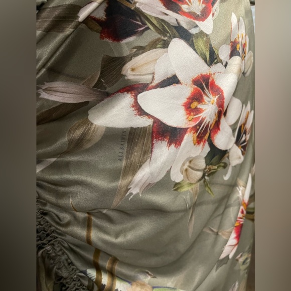 🔥SEXY🔥NWT Allsaints Laura Dorada Silk One Shoulder Dress US Sz 0 - Picture 6 of 16